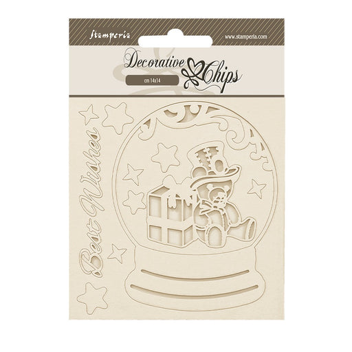 STAMPERIA DEC CHIPS 14 X 14CM- GEAR UP FOR CHRISTMAS SNOWGLOBES - SCB225