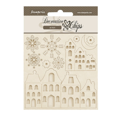 STAMPERIA DEC CHIPS 14 X 14CM- GEAR UP FOR CHRISTMAS COSY HOUSE - SCB226