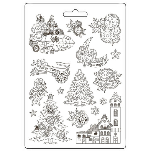 STAMPERIA SOFT MOULDS A4 - GEAR UP FOR CHRISTMAS TREES AND ELEMENTS -  K3PTA4579