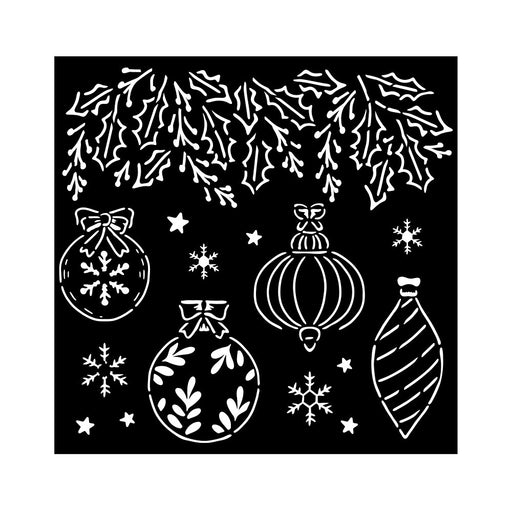 STAMPERIA STENCIL 18CM X 18CM - THE NUTCRACKER CHRISTMAS BALLS - KSTDQ106