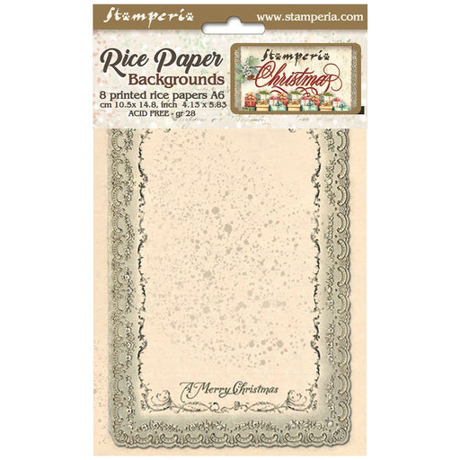 STAMPERIA RICE A6 BACKGROUNDS - CLASSIC CHRISTMAS - DFSAK6028