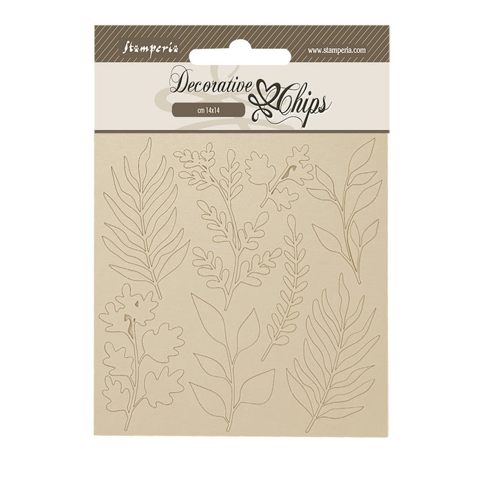 STAMPERIA DEC CHIPS 14 X 14CM- FOREST LEAVES - -SCB238