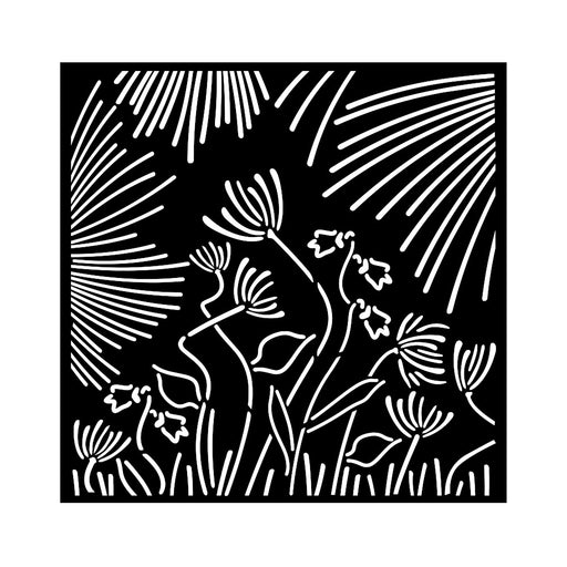 STAMPERIA STENCIL 18CM X 18CM - FOREST ABSTRACT FLOWERS -KSTDQ118