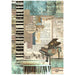 STAMPERIA A4 RICE PAPER PACKED- MUSIC PIANO - DFSA4966