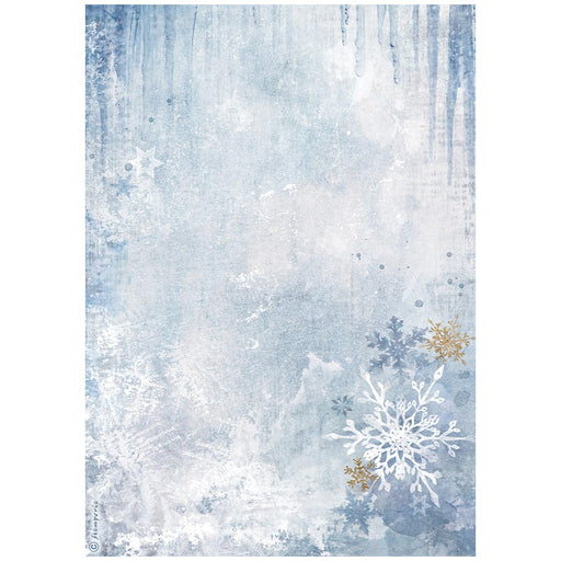 STAMPERIA A4 RICE PAPER PACKED- CREATE HAPPINESS DEWDROPS SNOWFLAKES - DFSA4972