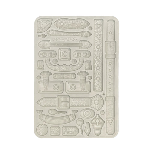 STAMPERIA SILICONE MOLD A5 ART OF TRAVELLING - BELTS AND HANDLES -KACMA548