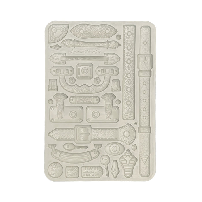 STAMPERIA SILICONE MOLD A5 ART OF TRAVELLING - BELTS AND HANDLES -KACMA548