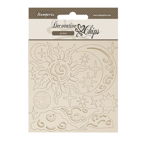 STAMPERIA DEC CHIPS 14 X 14CM- MASQUERADE SUN AND MOON - SCB251