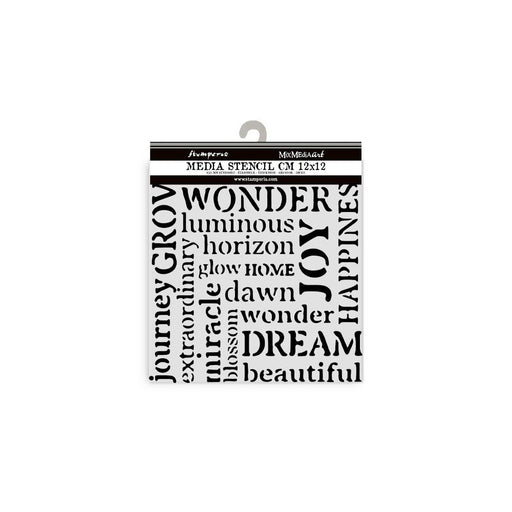 STAMPERIA STENCIL 12X12 HIDDEN GROVE WRITINGS -KSTDS32
