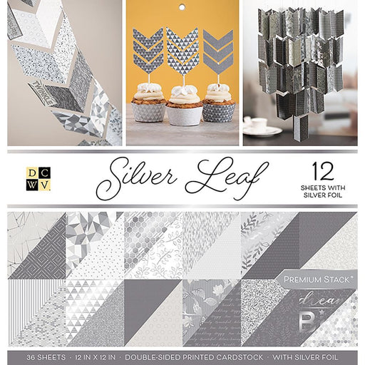DCWV 12 X 12 PREMIUM STACK CARDSTOCK SILVER LEAF - PS-005-00565
