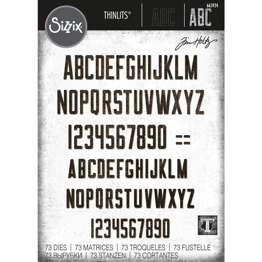 SIZZIX TIM HOLTZ THINLITS ALPHANUMERIC THEORY - SZ665924