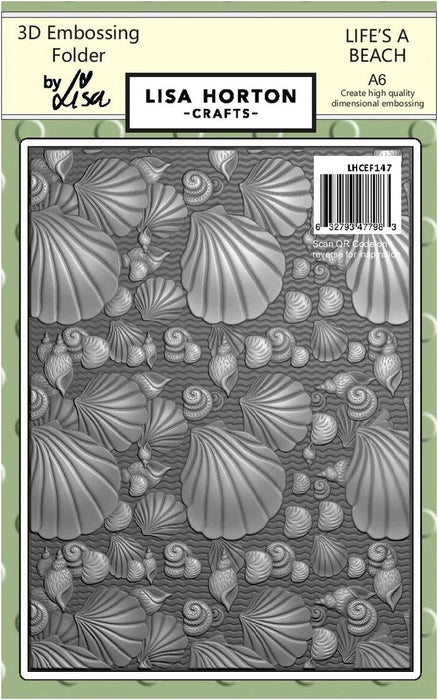 LISA HORTON CRAFTS A6 3D EMBOSSING FOLDER - LIFE'S A BEACH - LHCEF147