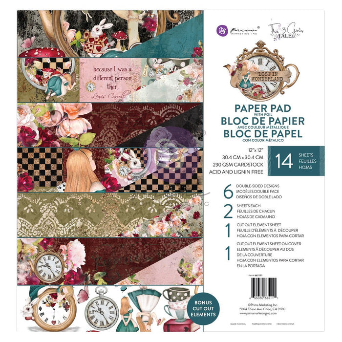 PRIMA LOST IN WONDERLAND 12X12 PAPER PAD - P665111