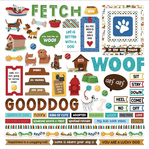 PHOTO PLAY HOT DIGGITY DOG  12 X 12 PAPER STICKER SHEET- HDD4591