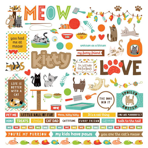 PHOTO PLAY CAT NIPS 12 X 12 PAPER STICKER SHEET- CNP4633