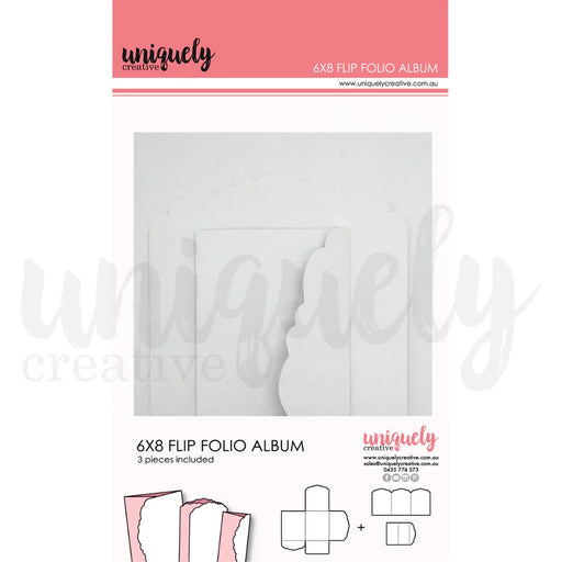 UNIQUELY CREATIVE  6 X 8 WHITE FLIP FOLIO ALBUM-  UCE2022