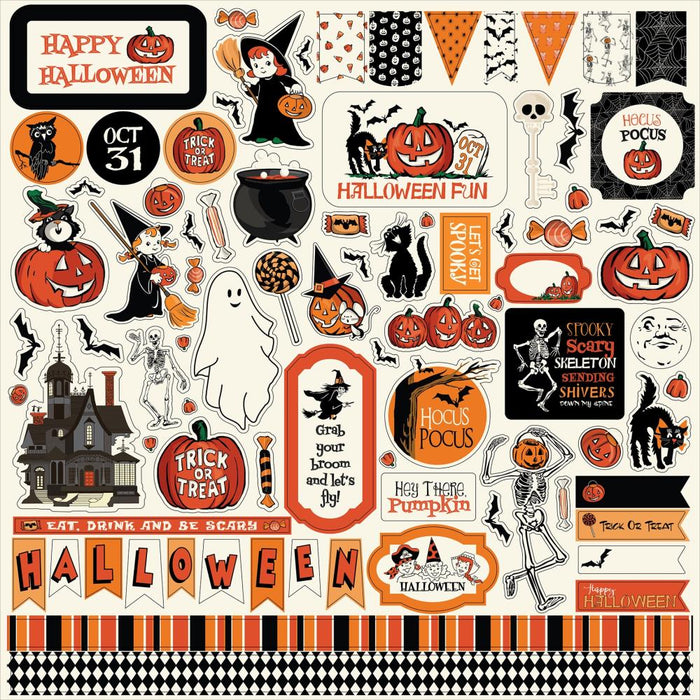 CARTA BELLA HALLOWEEN FUN CARDSTOCK STICKERS 12X12 -CBFUN383014