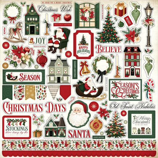 CARTA BELLA A VINTAGE CHRISTMAS CARDSTOCK STICKER 12X12 -CBVC384014