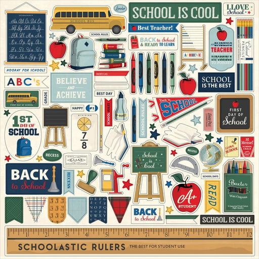 CARTA BELLA 12X 12 ELEMENTS BACK TO SCHOOL STICKERS -CBBTS401014