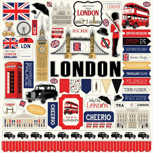 CARTA BELLA 12X 12 ELEMENTS LONDON STICKERS -CBL404014