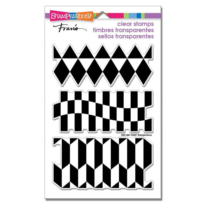 STAMPENDOUS CLING STAMP GEO BORDERS - SSC1441