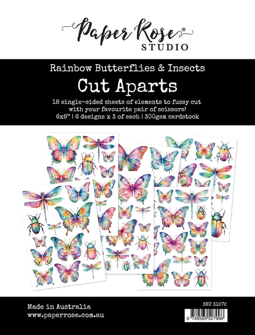 PAPER ROSE CUT APART PAPER PACK RAINBOW BUTTERFLIES INSECTS - 31572