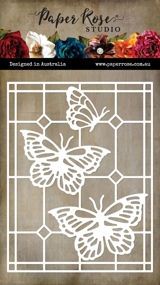 PAPER ROSE DIE  ALORA BUTTERFLY STAINED GLASS COVERPLATE - 31617