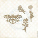 BLUEFERN STUDIO ECLECTIC CHARM CHIPBOARD FLOURISH FLOWERS - BFECCB01