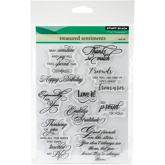 PENNY BLACK CLING STAMP TREASURED SENTIMENTS - PB30356
