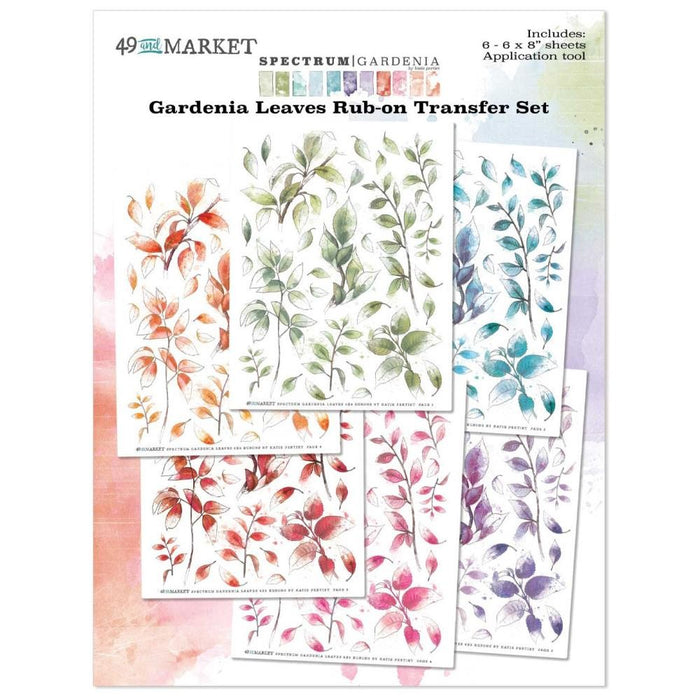 49 AND MARKET SPECTRUM GARDENIA LEAVES RUB ON TRANSFER SET - SG-23688