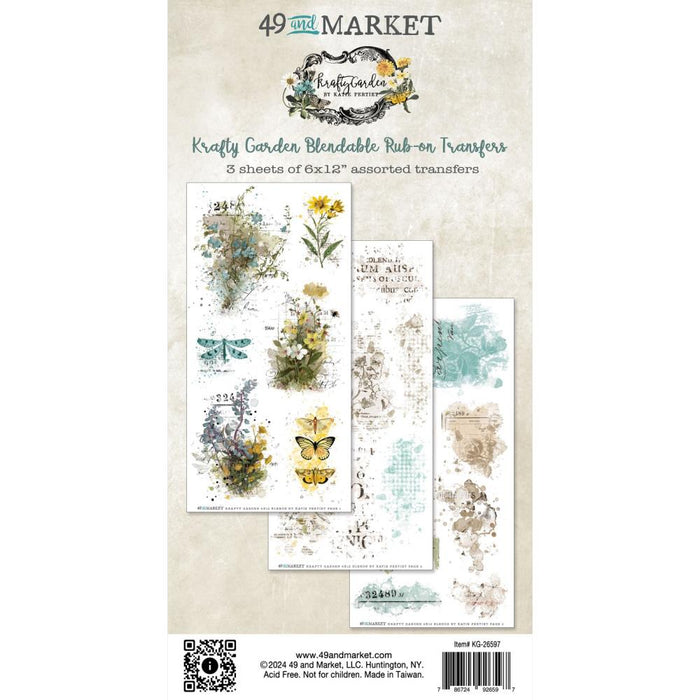 49 AND MARKET KRAFTY GARDEN  BLENDABLE RUB ON TRANSFERS - KG-26597