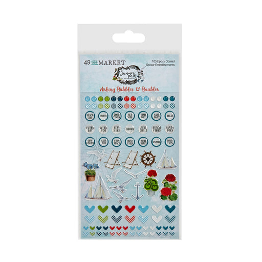49 AND MARKET SUMMER PORCH WISHING BUBBLES AND BAUBLES EPOXY STICKER -SP-27877