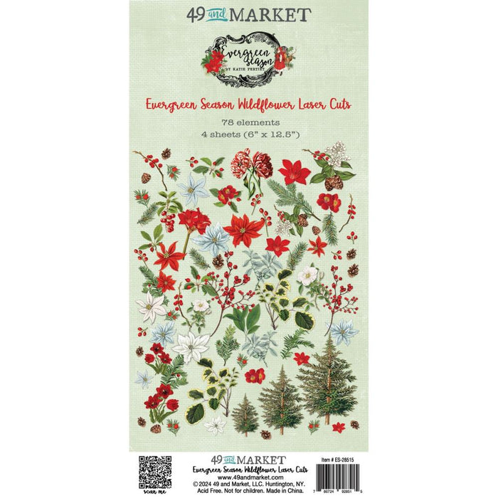 49 AND MARKET EVERGREEN SEASON WLDFLOWERS CUT OUTS -ES-28515