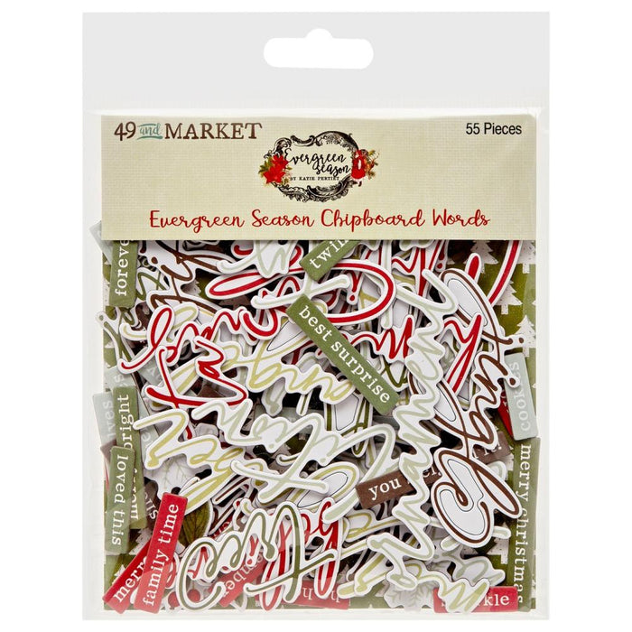 49 AND MARKET EVERGREEN SEASON WORDS CHIPBOARD -ES-28553