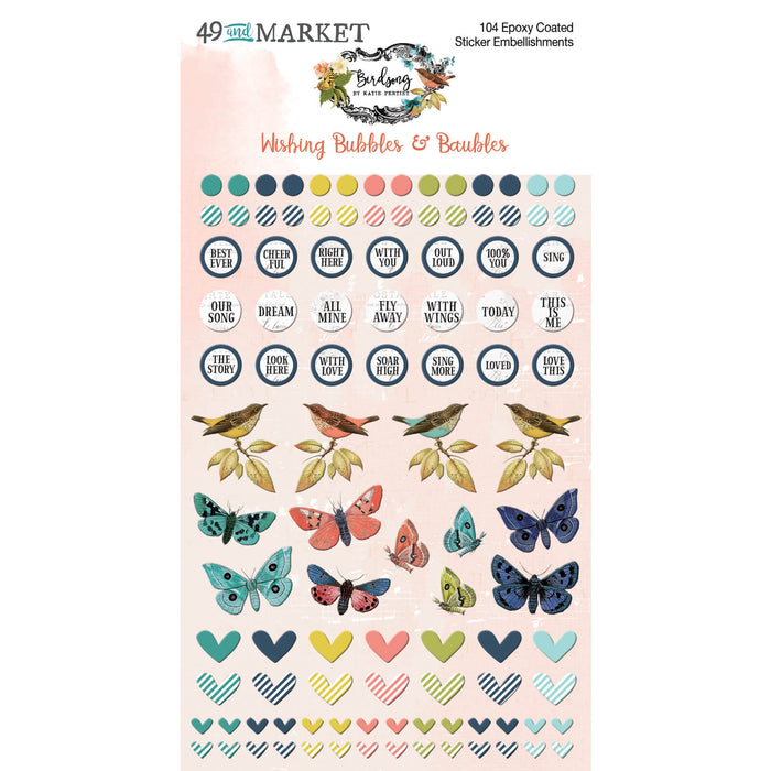 49 AND MARKET BIRDSONG COLLECTION WISH BUBLES STICKERS -BSK-29277