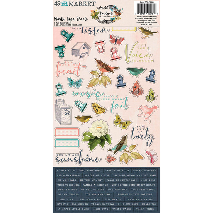 49 AND MARKET BIRDSONG COLLECTION WASHI SHEETS -BSK-29468