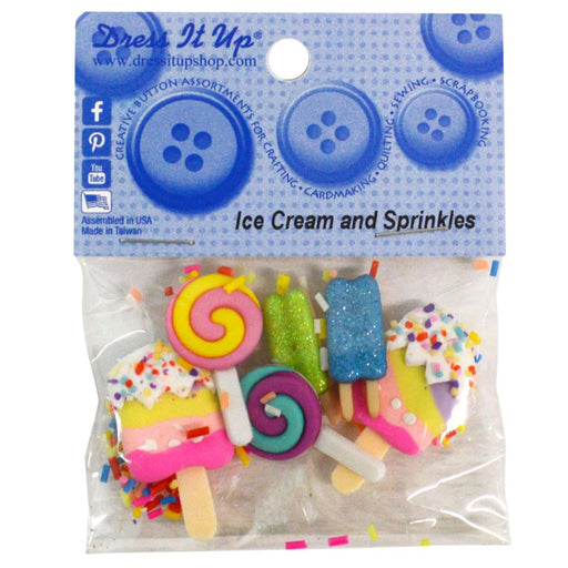 DRESS IT UP BUTTONS ICE CREAM AND SPRINKLES - DU12069