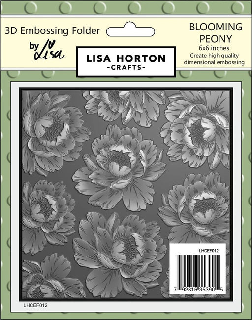 LISA HORTON 3D EMBOSSING FOLDER BLOOMING PEONY- LHCEF012