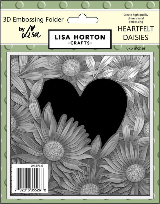 LISA HORTON CRAFTS 6X6 3D EMBOSSING FOLDER - HEARTFELT DAISI - LHCEF032