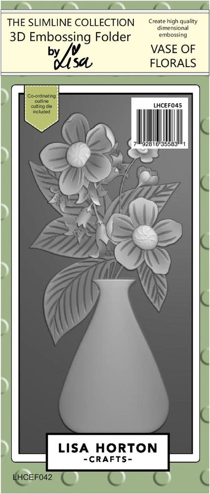 LISA HORTON 3D EMBOSSING FOLDER VASE OF FLORALS - LHCEF045