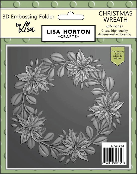 LISA HORTON 3D EMBOSSING FOLDER 6X6 WITH CUTTING DIE - CHRIS - LHCEF073