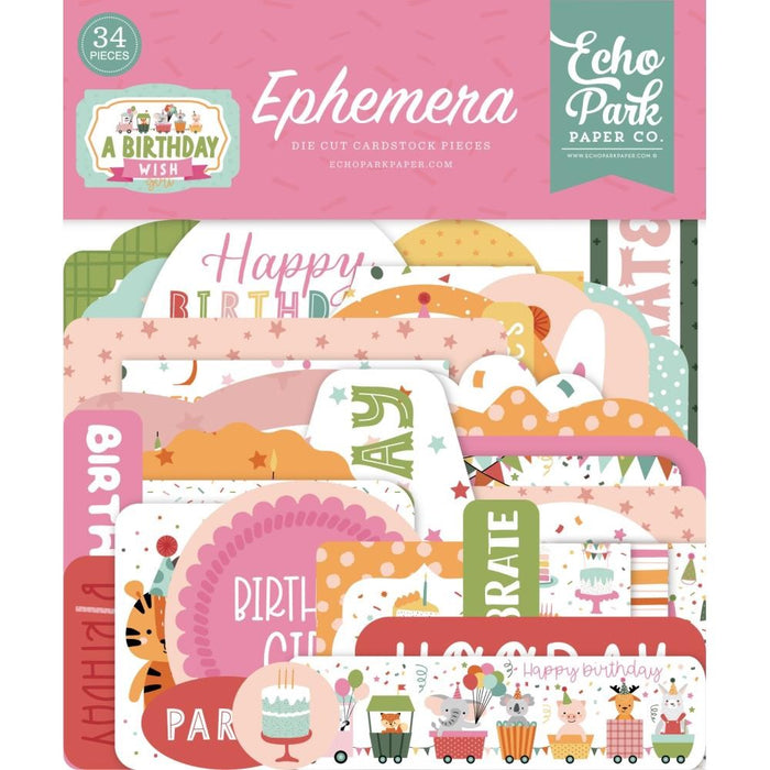 ECHO PARK COLLECTION ICONS -BDAY WISH GIRL EPHEMERA - WG296024