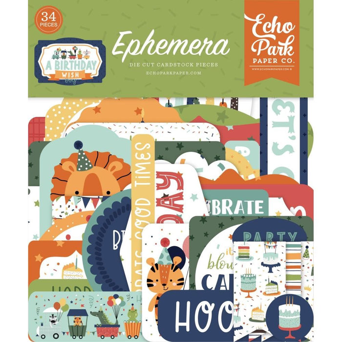 ECHO PARK COLLECTION ICONS -BDAY WISH BOY EPHEMERA - WB297024