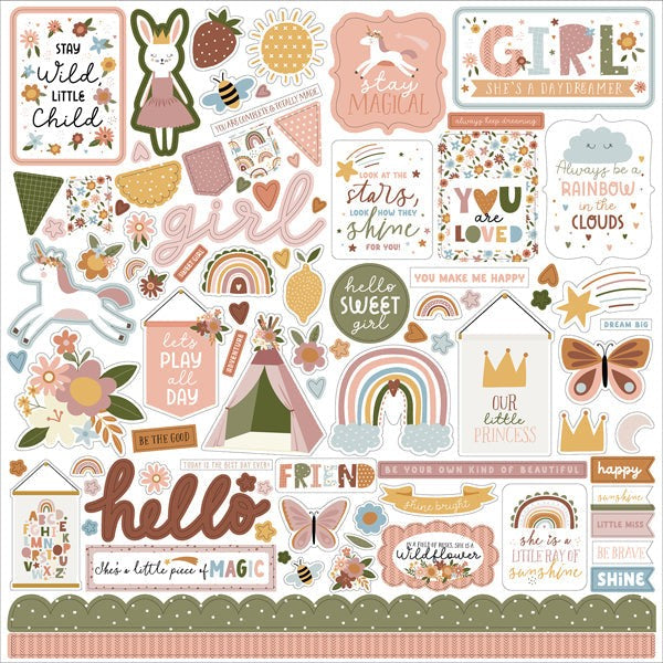 ECHO PARK DREAM BIG LITTLE GIRL CARDSTOCK STICKERS 12X12 - DBG305014