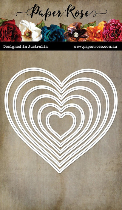 PAPER ROSE DIE  NESTLING HEARTS - 28813