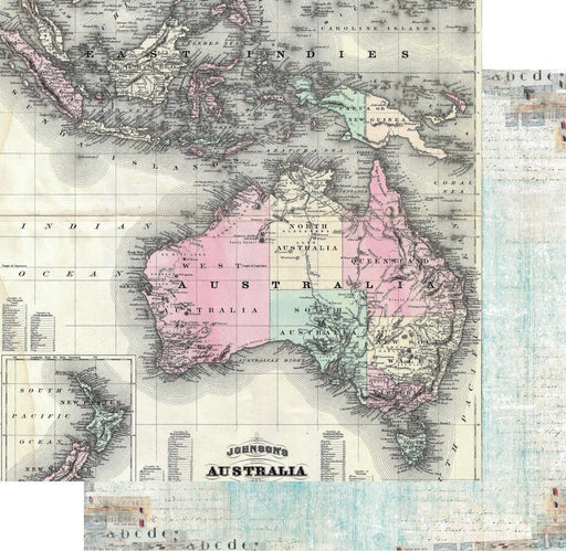 UNIQUELY CREATIVE 12X12 PAPER TAPESTRY OF TIME VINTAGE MAP - UCP2329
