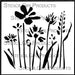 STENCILGIRL STENCIL 6 X 6 WILDFLOWERS - S666