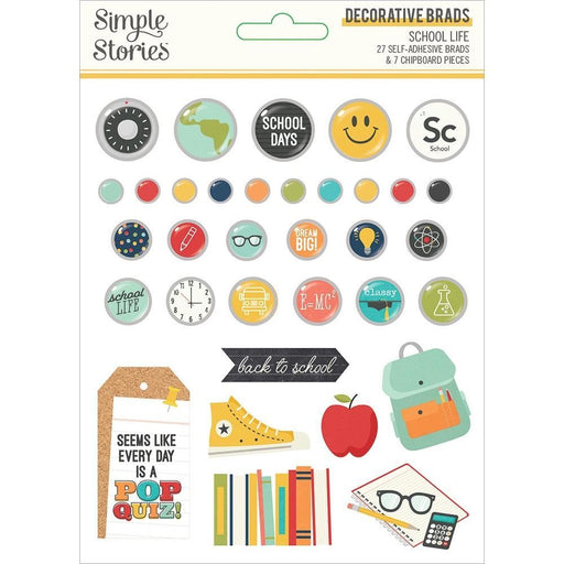 SIMPLE STORIES SCHOOL LIFE DECORATIVE BRADS - SS14922