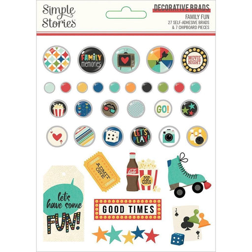 SIMPLE STORIES FAMILY FUN DECORATIVE BRADS - SS15620