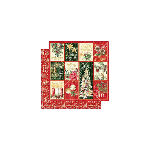 GRAPHIC 45 MERRY AND BRIGHT COLLECTION 12X12 CHRISTMAS WIND PAPE07R -G45029